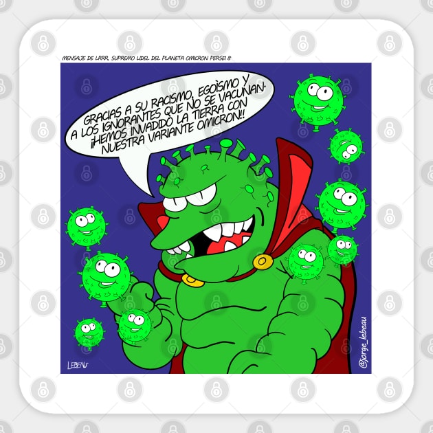 Omicron persei 8, the invasion not so easy of covid19 Sticker by jorge_lebeau